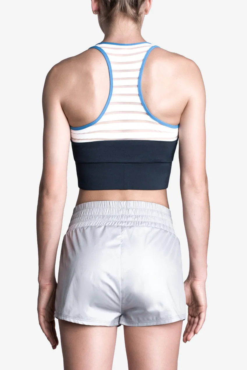 Tread Bra - Navy & White Stripe & Cerulen