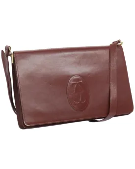 Wine Red Leather Shoulder Bag